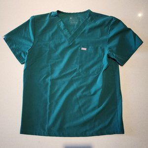 FIGS Leon Three-Pocket Scrub Top Men's Large Hunter Green